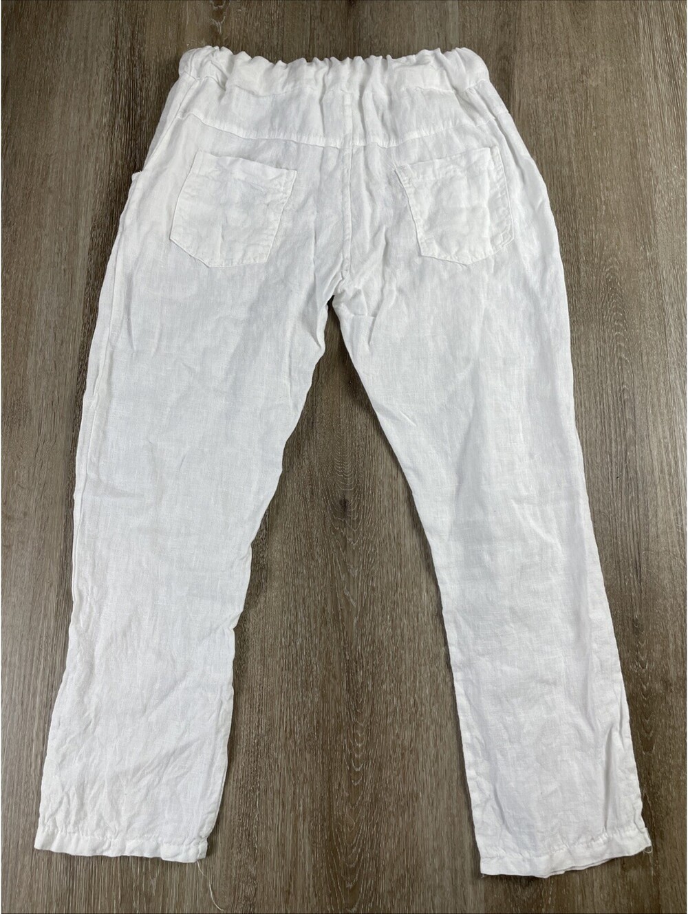 Women's 10 - Italian Made 100% White Linen Pants Drawstring ( 30 x 28 ) - Picture 7 of 7